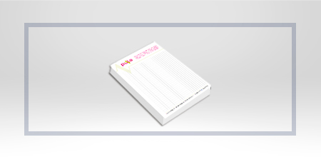 Bloc notesa A6/50 file,interior file 4+0,coperta spate carton alb